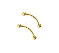 BodyJewelryOnline Adultos par de Ojos de Serpiente 16G Lengua Barbell Acero quirurgico anodizado - (IP Oro)