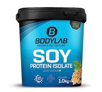 Bodylab24 Aislado de Proteína de Soja Vainilla 1kg, aislado de proteína de soja vegetal pura para tu desarrollo muscular, hasta un 90% de proteínas, amplio perfil de aminoácidos