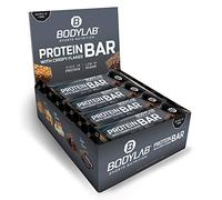 Bodylab24 Barrita Proteica Chocolate Crujiente 12x65g, barrita proteica con 27g de proteína por barrita, snack fitness bajo en azúcar, barrita proteica crujiente con mucha fibra