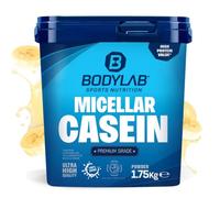 Bodylab24 Casein Micellar Plátano 1750g, caseína 100% pura, rica en aminoácidos BCAA, larga sensación de saciedad, apoya la construcción muscular, ideal durante una dieta proteica