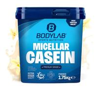 Bodylab24 Casein Micellar Vainilla 1750g, caseína 100% pura, rica en aminoácidos BCAA, larga sensación de saciedad, apoya la construcción muscular, ideal durante una dieta proteica