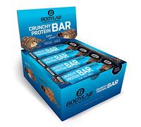 Bodylab24 Crunchy Protein Bar Galletas & Nata 12 x 64g, barrita de proteína crujiente con cobertura de chocolate, con 20g de proteína por barrita, alta en proteína, poco azúcar