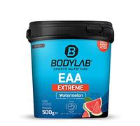 Bodylab24 EAA Extreme 500g sandía, aminoácidos esenciales, con 1,5g de glutamina, 1g de alanina y vitaminas B6 y B3 como bebida afrutada para la regeneración y la construcción muscular