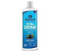Bodylab24 Vital Drink Concentrated Grosella Negra 1000ml, bebida concentrada sin azúcar, jarabe zero, con vitaminas y l-carnitina, bebida deportiva con pocas calorías