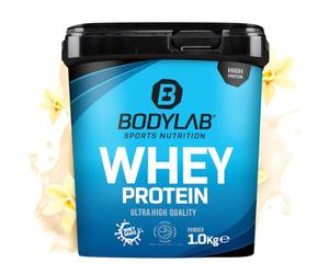 Bodylab24 Whey Protein Powder Vainilla Bourbon 1kg, polvo rico en proteína para músculos más fuertes, la proteína de suero puede promover la construcción de músculo, con 80% de proteína, sin aspartamo