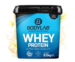 Bodylab24 Whey Protein Powder Vainilla Bourbon 2kg, polvo rico en proteína para músculos más fuertes, la proteína de suero puede promover la construcción de músculo, con 80% de proteína, sin aspartamo