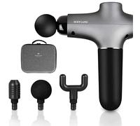 BodyLand Pistola Masajeadora Muscular Profesional - 3 Niveles Ajustables | Masaje Tejido Profundo | Tecnología Silenciosa-6H Batería | 3 Cabezales Intercambiables Todo el Cuerpo