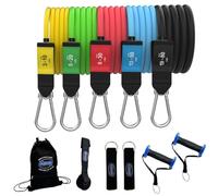 Bodylastics - Kit de Entrenamiento de Fuerza con 13 Bandas de Resistencia 44 kg + 3 Tubos elásticos de Resistencia + maletín de Transporte + DVD (Idioma francés no garantizado) y 3 Meses de