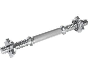 Bodyline Barra de manillar cromada con tuerca anular para discos de hierro fundido, 33 cm de longitud, 25 mm de diámetro, gimnasio y fitness en casa