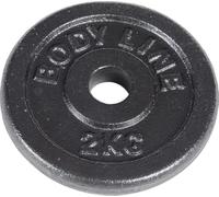 Bodyline Disco de Hierro Fundido 2 kg para Entrenamiento con Barra, Manillar y Levantamiento de Pesas - diámetro 25 mm - para Gimnasio, Fitness, Entrenamiento en casa