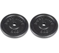 Bodyline Disco de hierro fundido de 5 kg para entrenamiento con mancuernas y levantamiento de pesas, 25 mm de diámetro, para gimnasio, entrenamiento en casa (Paquete de 2)