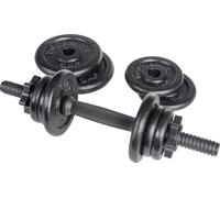 Bodyline Kit compuesto por mancuernas de vinilo con anillo y discos de hierro fundido para un total de 10 kg, perfecto para levantamiento de pesas, entrenamiento físico o gimnasio en casa