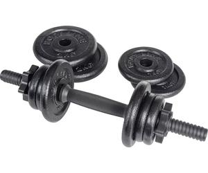 Bodyline Set Manubrio Vinilo Argento Con Ghiera Discos Hierro 10kg 595162