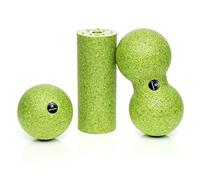 BODYMATE Set con Rodillo miofascial Mini 15 cm Largo x 6 cm diámetro, Bola 8 cm diámetro y Bola Doble 8 cm diámetro