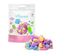 BODYNESS Sales de Baño Sugar Rush - sales de baño de 300g con 4 capas de color - con sabor a algodón de azúcar y manteca de cacao - morado, azul, amarillo y rosa