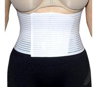 BODYPERFECT Banda abdominal posparto después de la cirugía - Alivio unisex del dolor de espalda - Soporte de la espalda del braguero abdominal - Altura de cierre ajustable 16 cm (blanco, L)