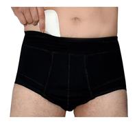 BODYPERFECT Braguitas hernia inguinal hombre Slip para hernia Cinturón para soporte cinturón hernia hombre Made in Italy (Medium, Negro)