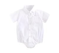 Bodys Chicos 92 Manga Corta Infantil Hombres Bebé Camisa Recién Nacido Manga Corta Ha Monocolor Triángulo Gatear Traje Ropa Personalizado Nacimiento, Blanco, 0-6 meses