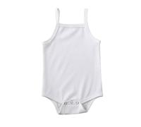 Bodys de Verano para bebé niño, a Rayas, de canalé, sin Mangas, con broches en la Entrepierna. Conjuntos para recién Nacidos. (White, 0-6 Months)