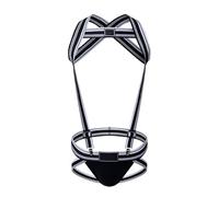 Bodystocking genérico para hombre abierto, entrepierna, talla grande, monos, engorrosas, encaje, gay mono ajustado, pijama de lencería Travesti, conjunto de ropa Sissy Hot sous vetement, Negro , XXL