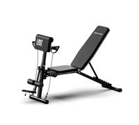 Bodytone - Banco de Musculación - Respaldo Ajustable en 7 Posiciones, Estructura de Acero, Tapizado en Semipiel, Gomas Elásticas y Extensor, Ideal para Casa - Peso de Usuario 130 kg - DB3