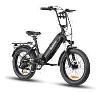 Bodywel F20 Bicicleta Eléctrica, 20x3” Todo Terreno Bici Electrica Adultos, Batería 48V 13.5Ah, Motor 250W, 7 Velocidades, Horquilla de Suspensión, Frenos de Disco Doble (Negro)