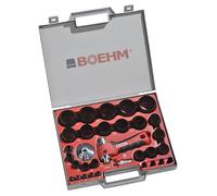 BOEHM JBL250PA - Juego de herramientas perforadoras (2 - 50 mm, incluye soporte, arandela y punta de centrado de resorte, en maletín de plástico)
