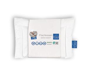 Böhmerwald 169600-39 - Almohada Plana, 40 x 60 cm, 90% de plumón y 10% de Plumas, Color Blanco