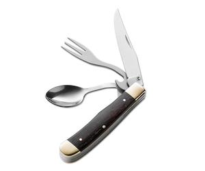 Böker Magnum Bon Appetite - Navaja con Cuchara Tenedor, Color Negro