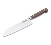 Böker Manufaktur Heritage 130905 - Cuchillo Santoku (madera de nogal y acero inoxidable, longitud de la hoja: 17,80 cm), color marrón y plateado