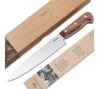 BÖKER Solingen Cottage-Craft - Cuchillo de carne hecho a mano con mango de madera - Cuchillo jamonero extra afilado con mango de madera - en elegante caja de regalo, 32,8, marrón