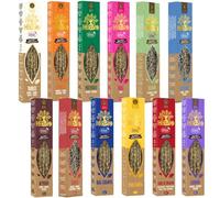 Boemy Pack de 12 Inciensos Naturales Herbio 20 g c/u - Certificación ECOCERT - Aromaterapia y Bienestar - Fragancias Variadas: Mirra, Canela, Palo Santo, Jazmín, Lavanda, Vainilla y Otras