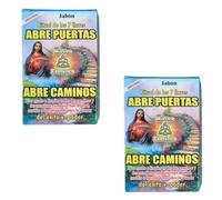 Boemy - Pack de 2 Jabones Esotérico Ritual de las 7 Llaves - Abre Caminos de 100 gr con Glicerina y Amuleto de Herradura cada uno