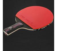 BOER - Juego de raquetas de tenis de mesa con 3 pelotas, película protectora y cubierta para bate, álamo de 7 capas + pala de goma invertida para entrenamiento (Penhold)