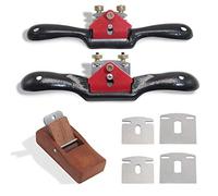 boeray 2 radios ajustables con base plana, 6 cuchillas de metal y 1 herramienta de mano portátil para carpintería de madera perfecta para manualidades de madera, raspador de madera, trabajo de madera