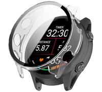 BoerHang Funda Compatible con Garmin Forerunner 170/Forerunner 70, Estuche Rígido Anticolisión para PC + Película Protectora de Vidrio Templado.(Transparente)
