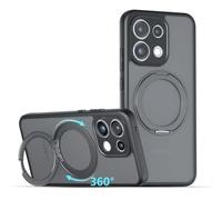 BoerHang Funda Soporte Magnético Compatible con Xiaomi Poco M8 Power, [Antihuellas y Antiarañazos], Parte Trasera de PC Mate + Funda Protectora de TPU a Prueba de Golpes.Negro Soporte