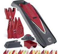 Börner Cortador de Verduras Vital (Set Profesional) • 12 Tipos de Corte • Mandolia de Verduras • Cuchillas V de Acero Inoxidable y Función de Aderezo • Rodajas, Cubos, Tiras Juliana