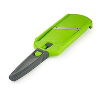 Börner Multi Slicer - Cortador de Verduras • Mandolina para cortar Rodajas en 2 Grosores • Mini Rallador de Frutas y Verduras • Rebanador Compacto Ajustable • Color: Verde con Mango Gris