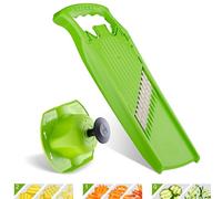 Börner Onda-Gofre PowerLine Cortador de Verduras Ondulado + Protector de Dedos (Set de 2 Piezas) • Corte Ondulado/Gofre • Para Patatas Rejilla y Patatas Fritas • Color: Verde