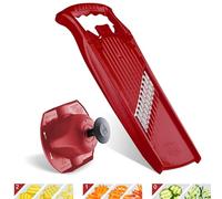 Börner Onda-Gofre PowerLine Cortador de Verduras Ondulado + Protector de Dedos (Set de 2 Piezas) • Corte Ondulado/Gofre • Para Patatas Rejilla y Patatas Fritas • Color: Rojo