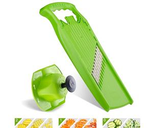 Börner Onda-Gofre PowerLine Cortador de Verduras Ondulado + Protector de Dedos (Set de 2 Piezas) • Corte Ondulado/Gofre • Para Patatas Rejilla y Patatas Fritas • Color: Verde