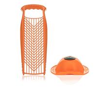 Börner Rallador PowerLine + Protector de Dedos (Set de 2 piezas) • Rallador de Doble Cara • Fino & Grueso • Rallador para Verduras, Frutas, Queso & Chocolate y más • Color: Naranja