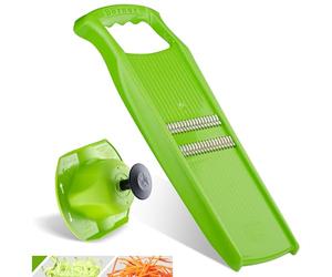 Börner Roko PowerLine Cortador de Verduras (Set de 2 piezas) • Rallador Juliana para Cortar Tiras Finas • Cortador de Tiras para Frutas y Verduras • Conjunto Práctico • Color: Verde