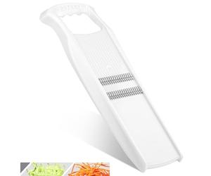 Börner Roko PowerLine Rallador Juliana - Tiras Finas de Verdura - Blanco | Para Verduras Crudas - Corte 1,5 mm - Cuchillas Inox de Doble Cara - Mango Ergonómico - Sin BPA - Made in Germany