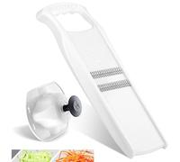 Börner Roko PowerLine Rallador - Tiras Finas de Verdura - Set 2 - Blanco | Con Empujador de Seguridad - Corte 1,5 mm - Cuchillas Inox de Doble Cara - Mango Ergonómico - Sin BPA - Made in Germany