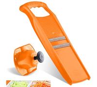 Börner Roko PowerLine Rallador - Tiras Finas de Verdura - Set 2 - Naranja | Con Empujador de Seguridad - Corte 1,5 mm - Cuchillas Inox de Doble Cara - Mango Ergonómico - Sin BPA - Made in Germany