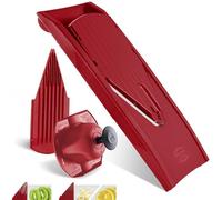 Börner V1 ClassicLine Mandolina - Set Básico - Con 2 Insertos - Rojo | Con Empujador de Seguridad & 2 Insertos - 3 Grosores - Cuchillas Inox Microafiladas - Para Verduras & Frutas - Sin BPA
