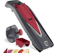 Börner Vital Mandolina - Set Básico - 4 Grosores - Rodillo Marinador | Con Inserto de Rodajas & Empujador - Rodillo Marinador para Aliño - Mango de Goma & Patas Antideslizantes - Made in Germany