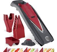 Börner Vital Mandolina - Set Inicial - 10 Cortes - Rodillo Marinador | Con 3 Insertos & Empujador & Caja - 4 Grosores - Tiras & Dados en 2 Tamaños - Rodillo Marinador - Para Verduras